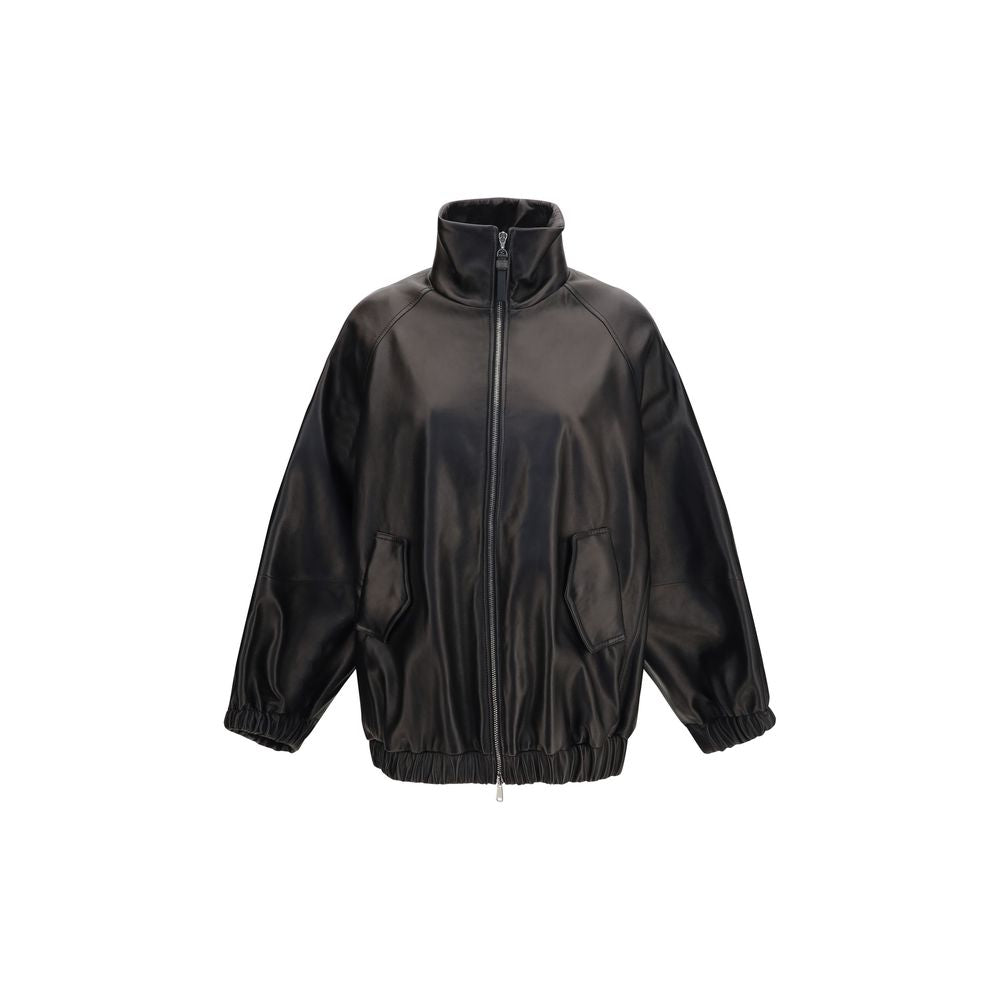 Brunello Cucinelli Black Aries Aries Leather Jacket