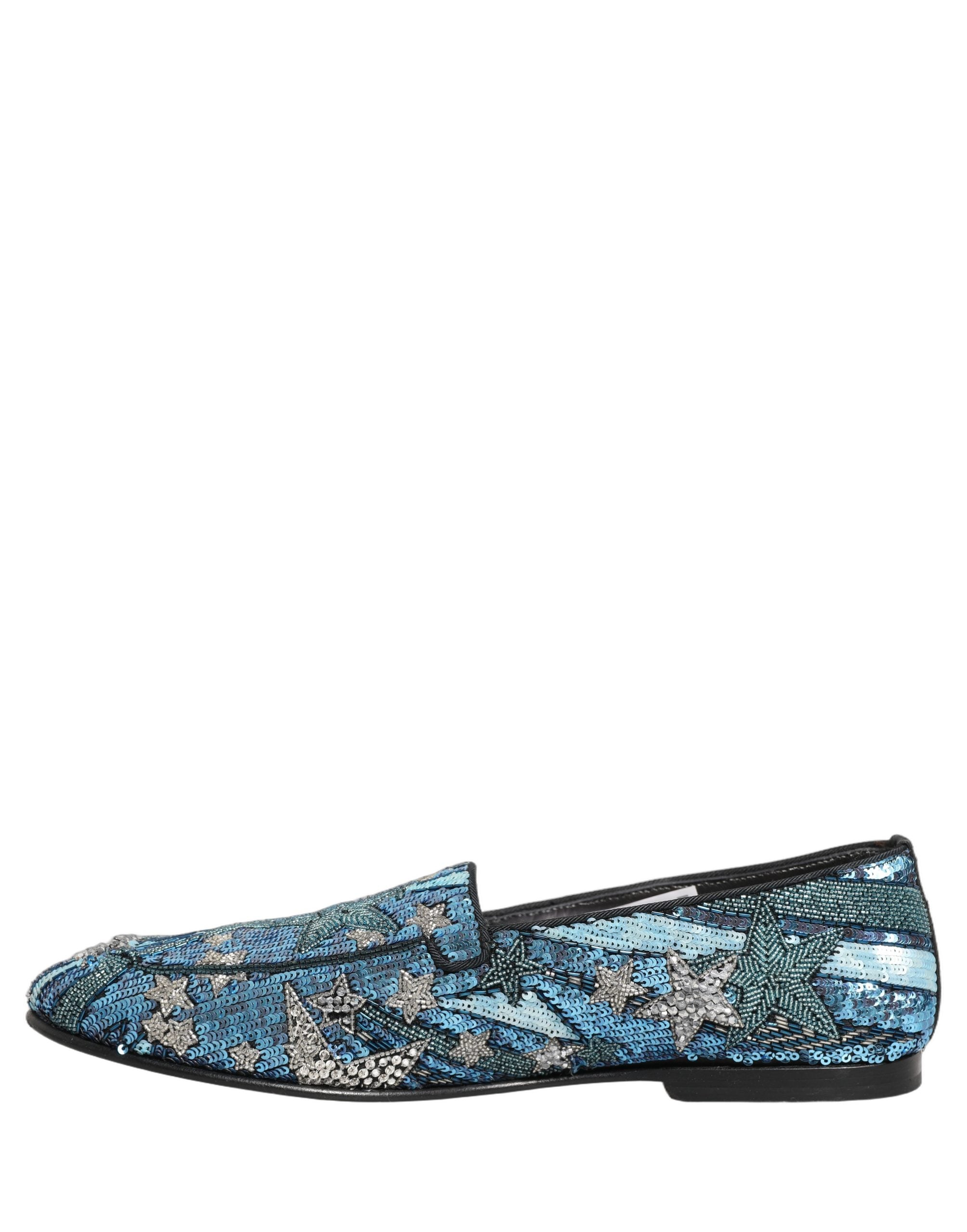 Pre-Owned Dolce & Gabbana Multicolor Embroidered Sequin Loafers Shoes