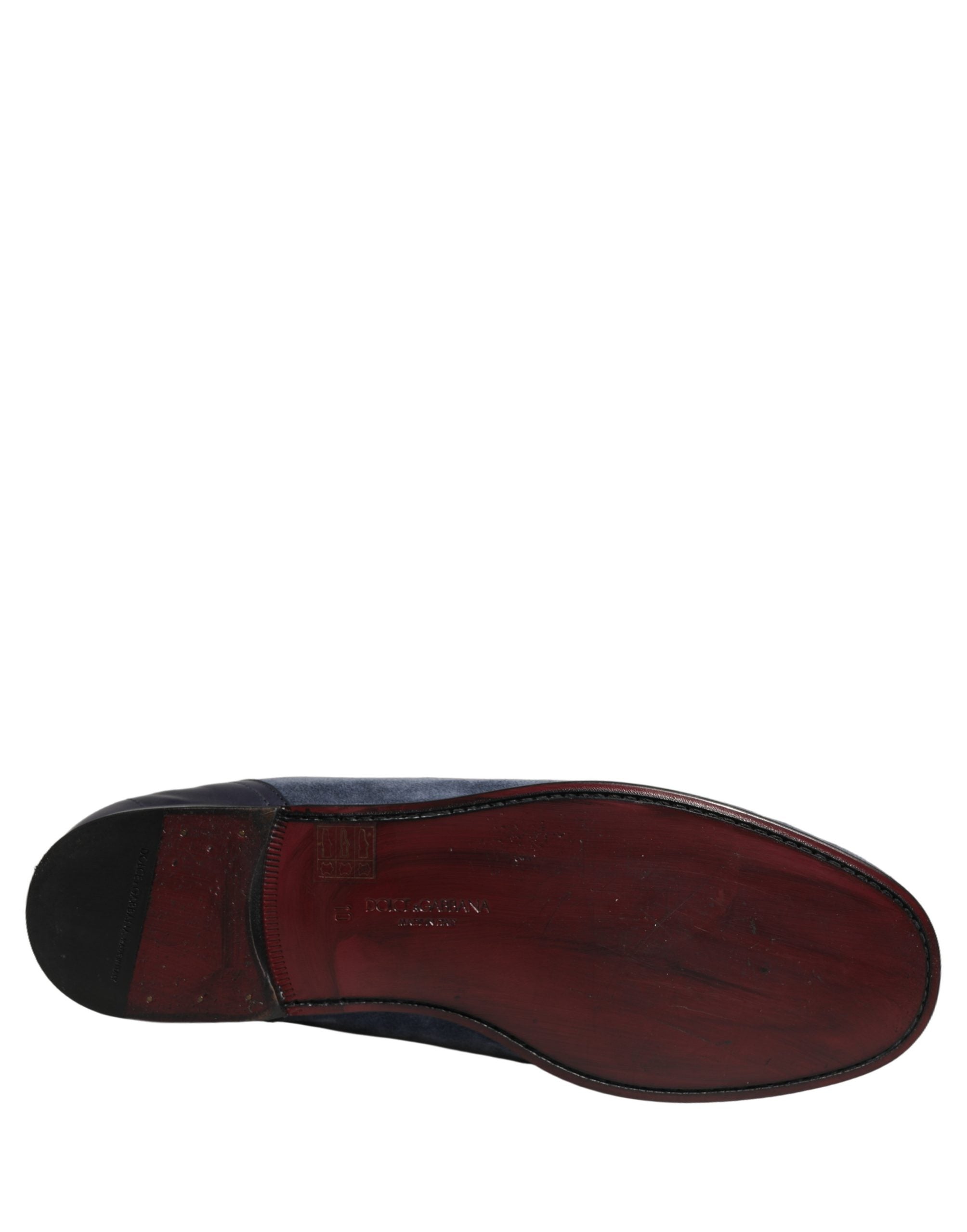 Dolce & Gabbana Blue Suede Leather Loafers Moccasins Shoes