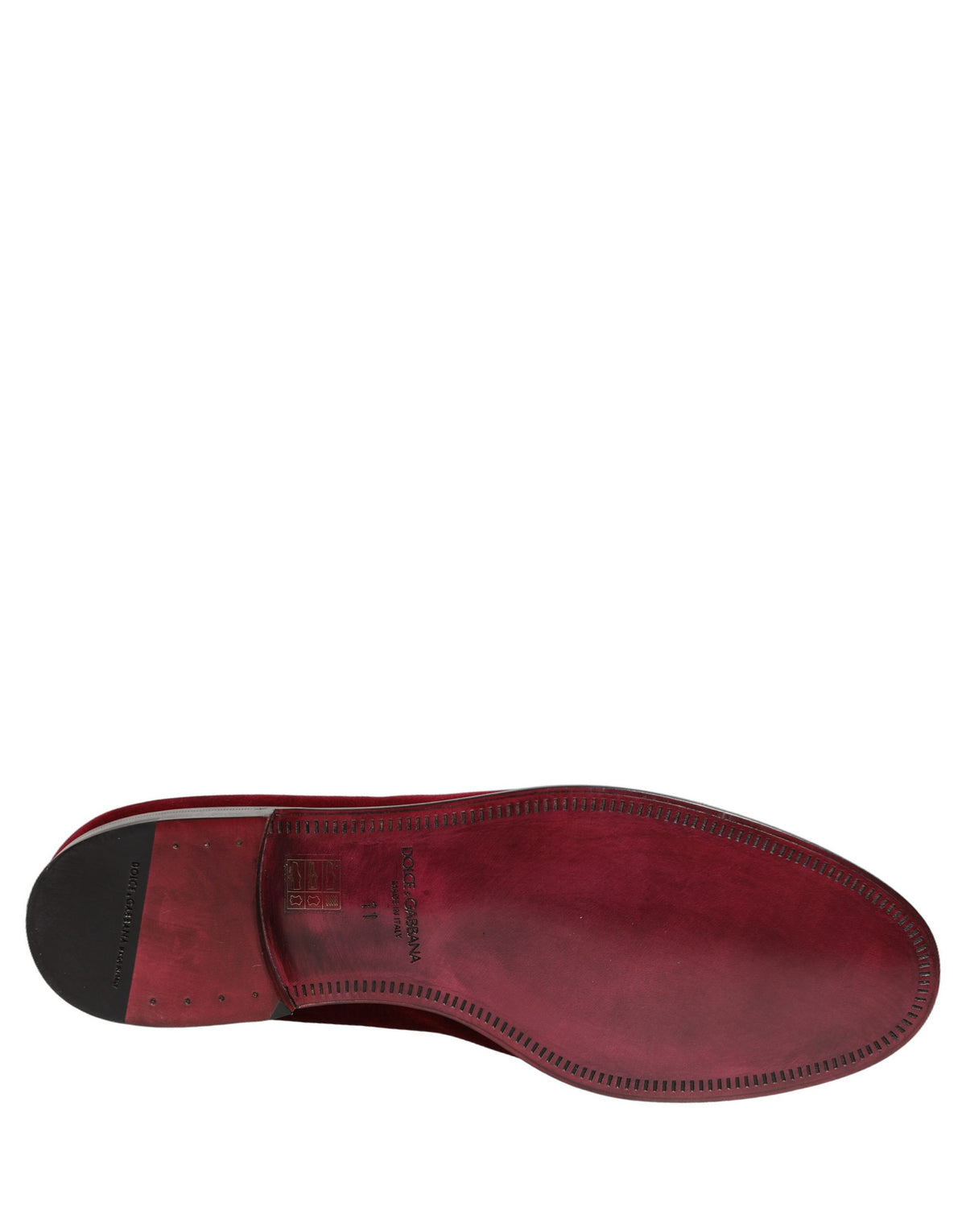 New Dolce & Gabbana Maroon Velvet Slip On Men Dress Loafers Shoes