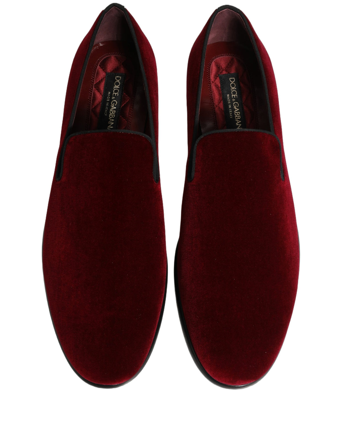 New Dolce & Gabbana Maroon Velvet Slip On Men Dress Loafers Shoes