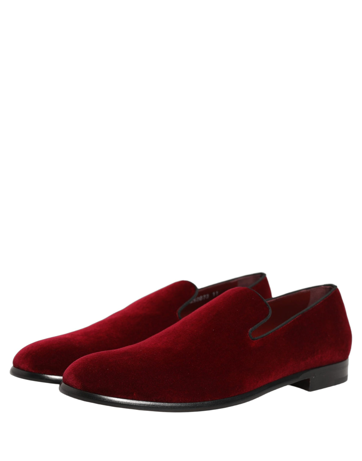 New Dolce & Gabbana Maroon Velvet Slip On Men Dress Loafers Shoes