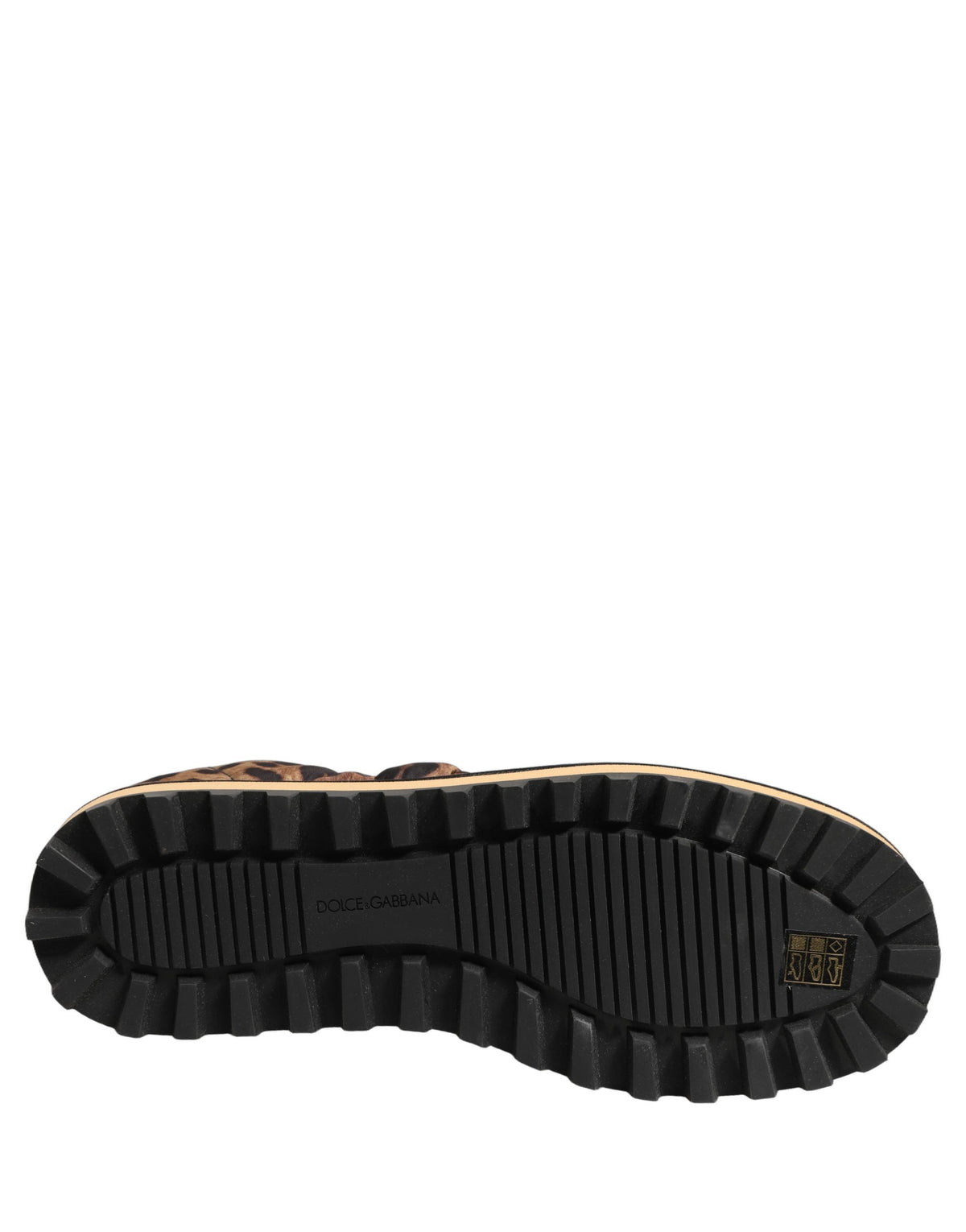 New Dolce & Gabbana Brown Leopard Print Quilted Men Sneakers Shoes