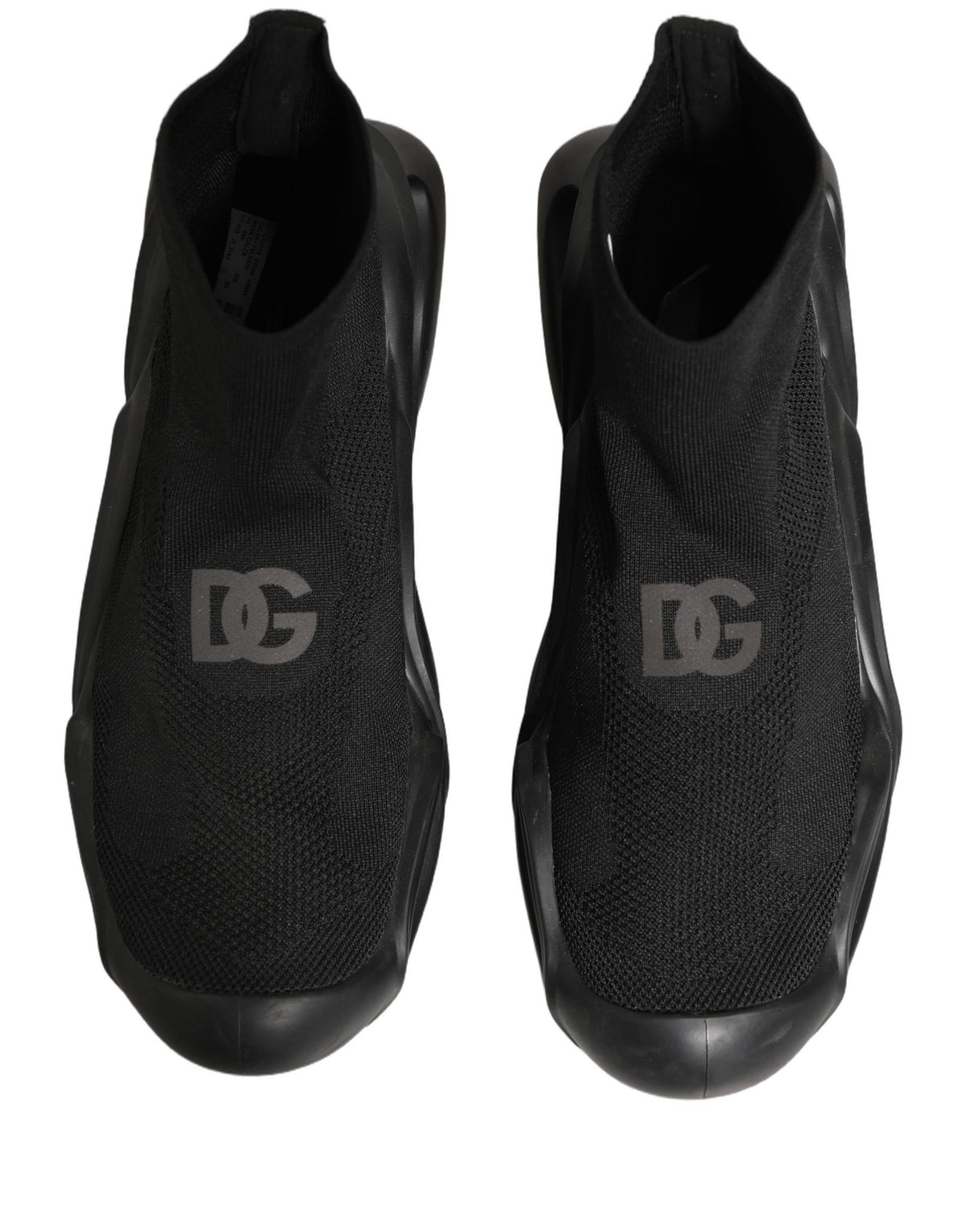 New Dolce & Gabbana Black Slip On Wave Socks Men Sneakers Shoes