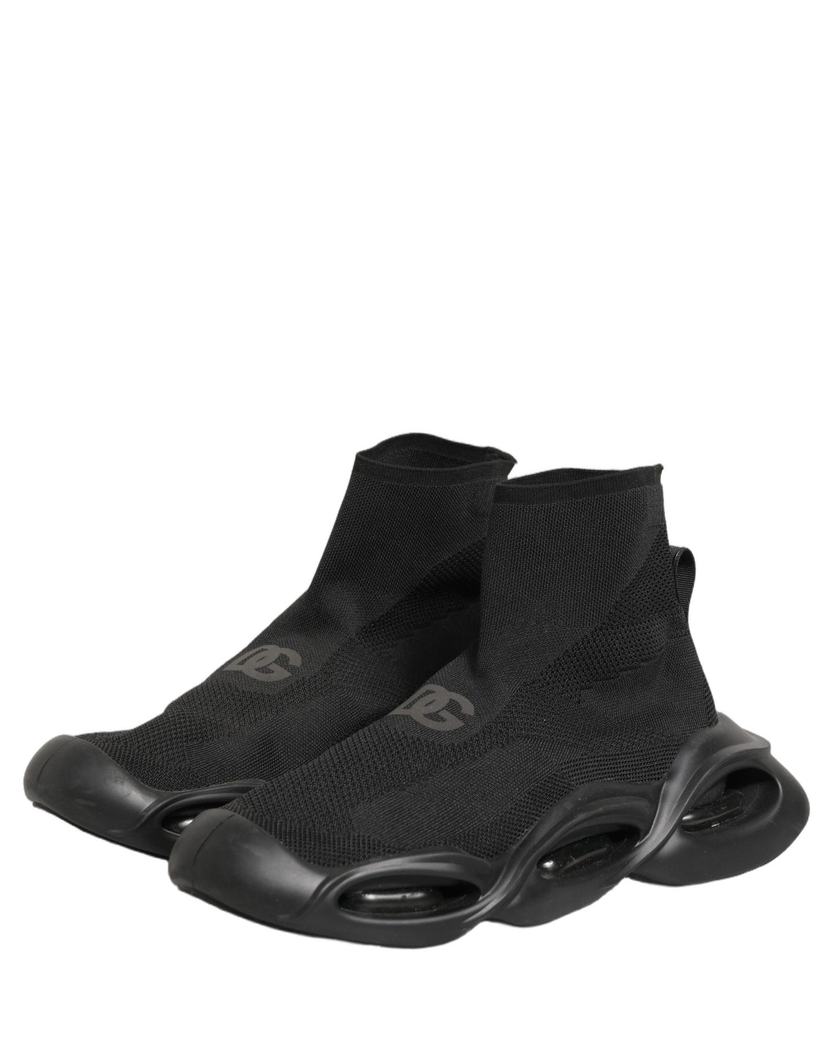 New Dolce & Gabbana Black Slip On Wave Socks Men Sneakers Shoes