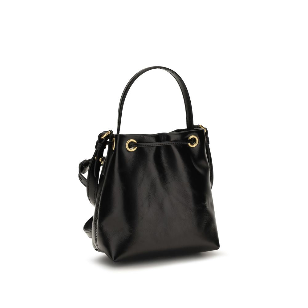 Balmain Black Leather Backet Bag