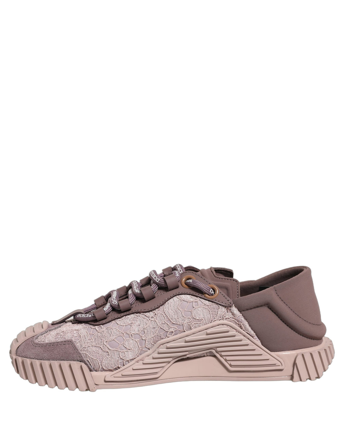 New Dolce & Gabbana Pink Lace NS1 Low Top Sneaker Sports Shoes