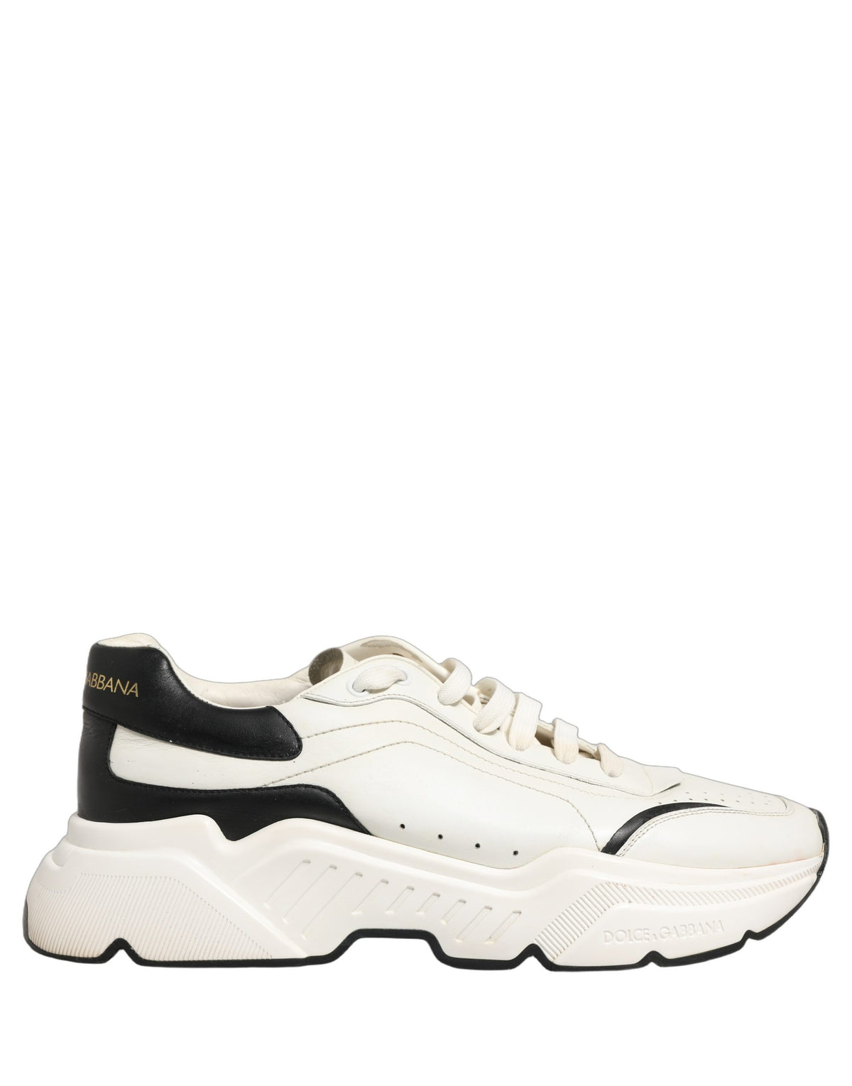 Dolce & Gabbana White Black Daymaster Low Top Sneakers Shoes