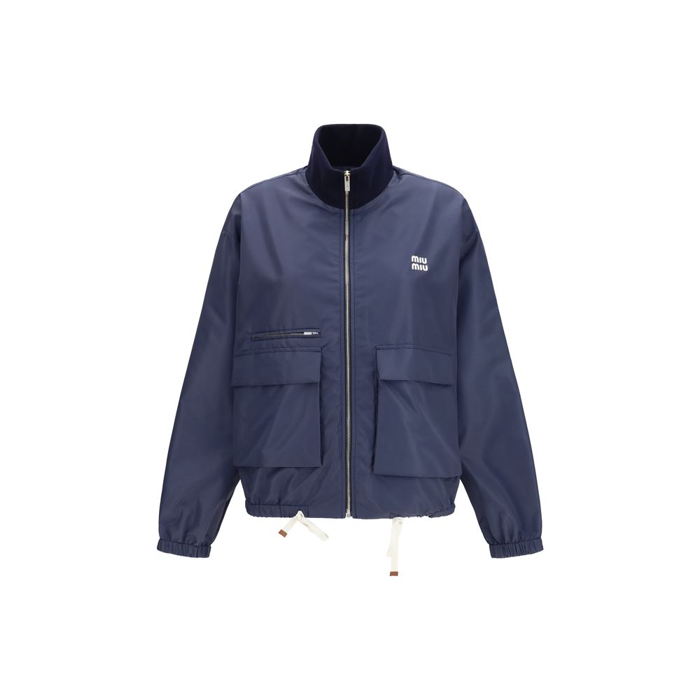 Miu Miu Blue Recycled Shell Jacket
