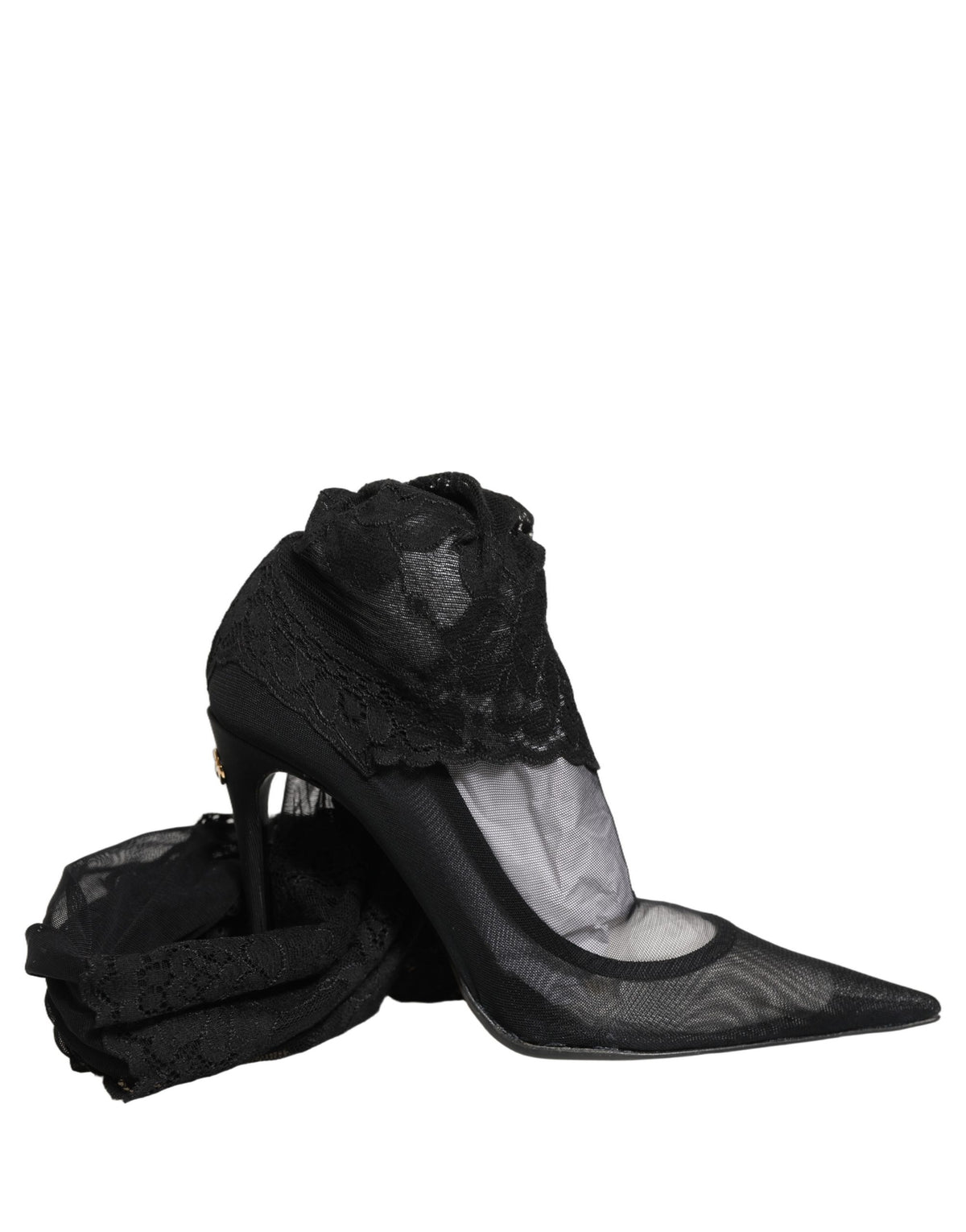 New Dolce & Gabbana Black Over The Knee Sock Pumps Boots Shoes