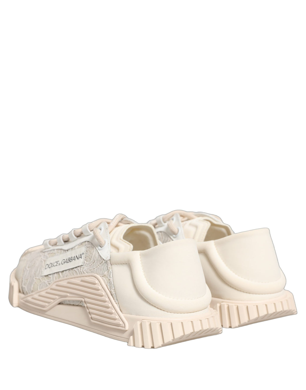 New Dolce & Gabbana White Lace NS1 Low Top Sneaker Sports Shoes