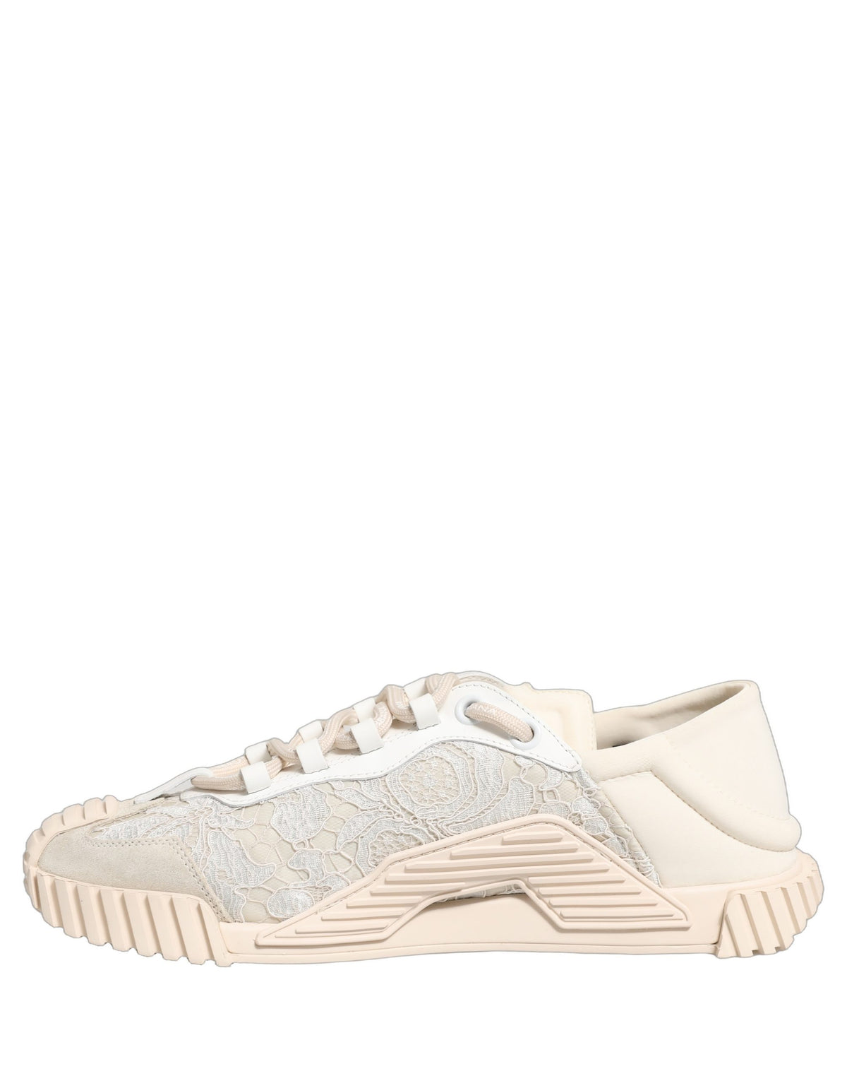 New Dolce & Gabbana White Lace NS1 Low Top Sneaker Sports Shoes