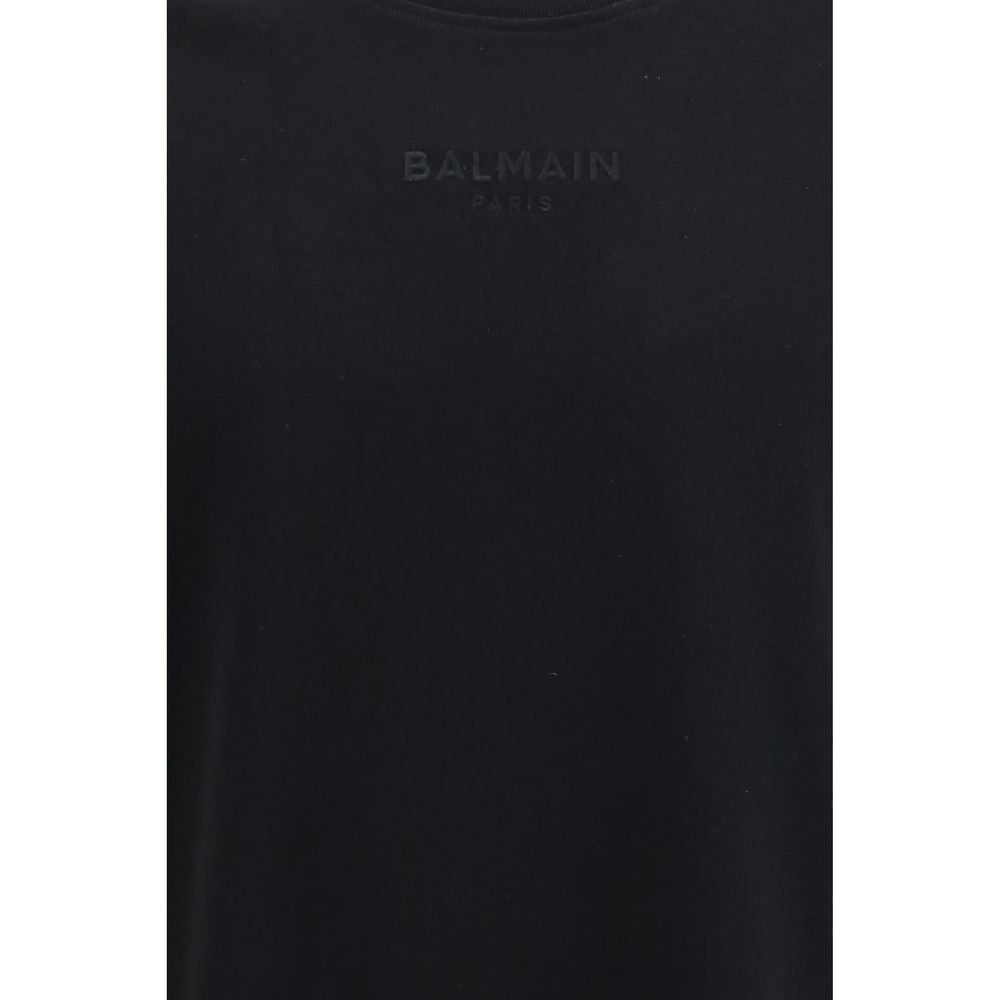 New Balmain Black Cotton T-Shirt