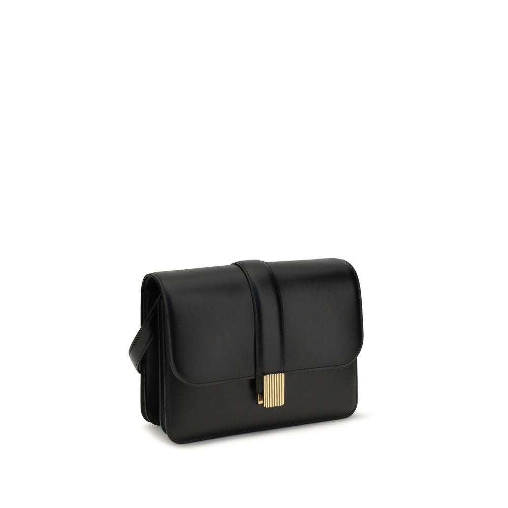 Khaite Black Calf Leather Bos Taurus Shoulder Bag