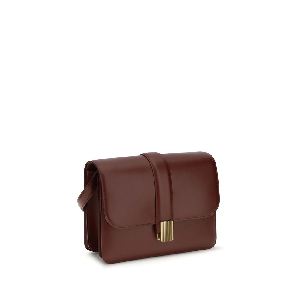 Khaite Bordeaux Leather Shoulder Bag