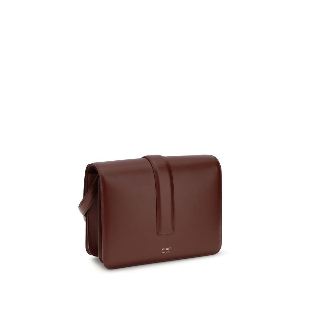 Khaite Bordeaux Leather Shoulder Bag