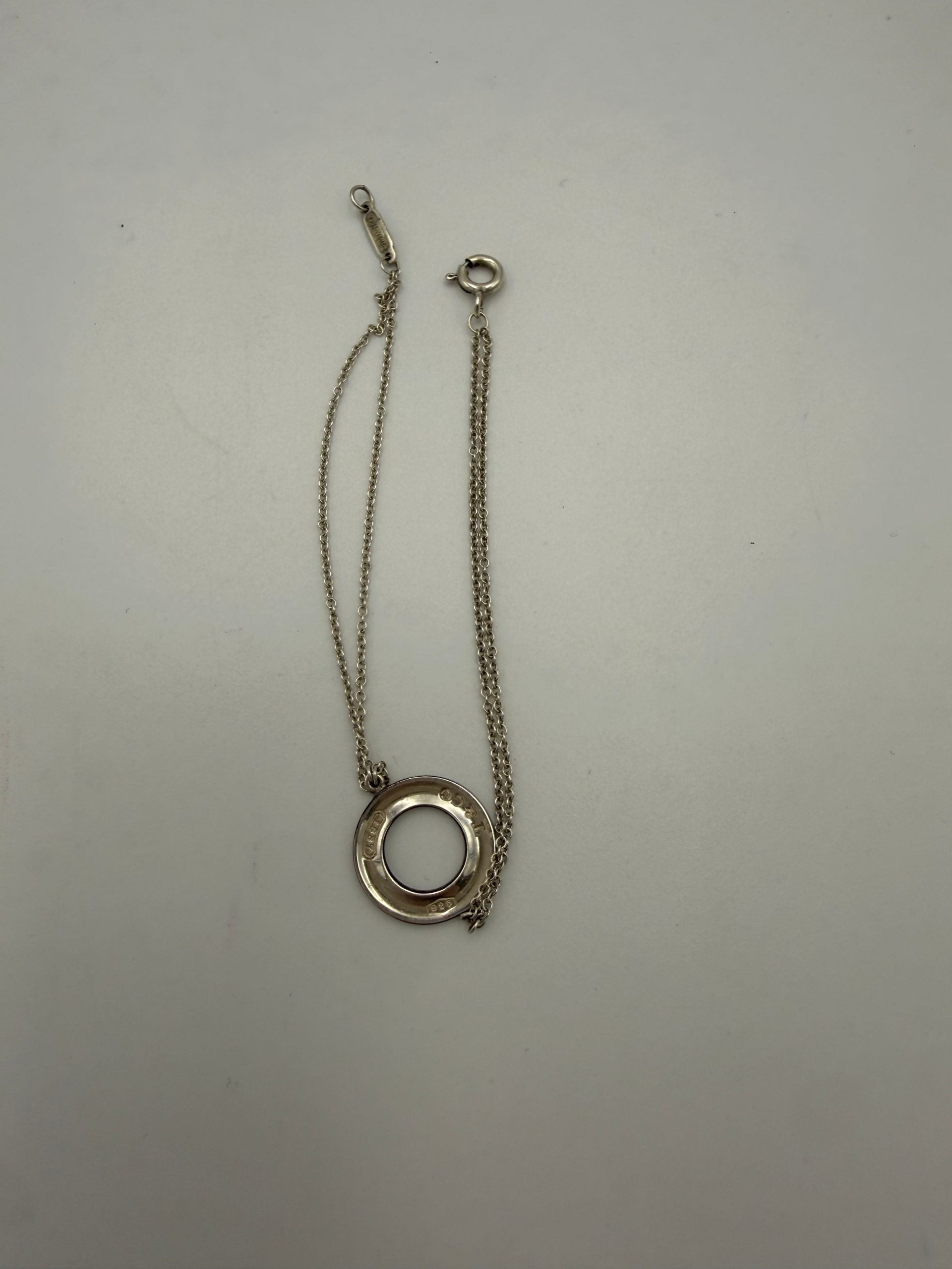 Pre-Owned Tiffany & Co. TIFFANY & CO. Silver Bracelet with Double Chain Gray Women's AB (Very Good — between Lightly Used and Used)