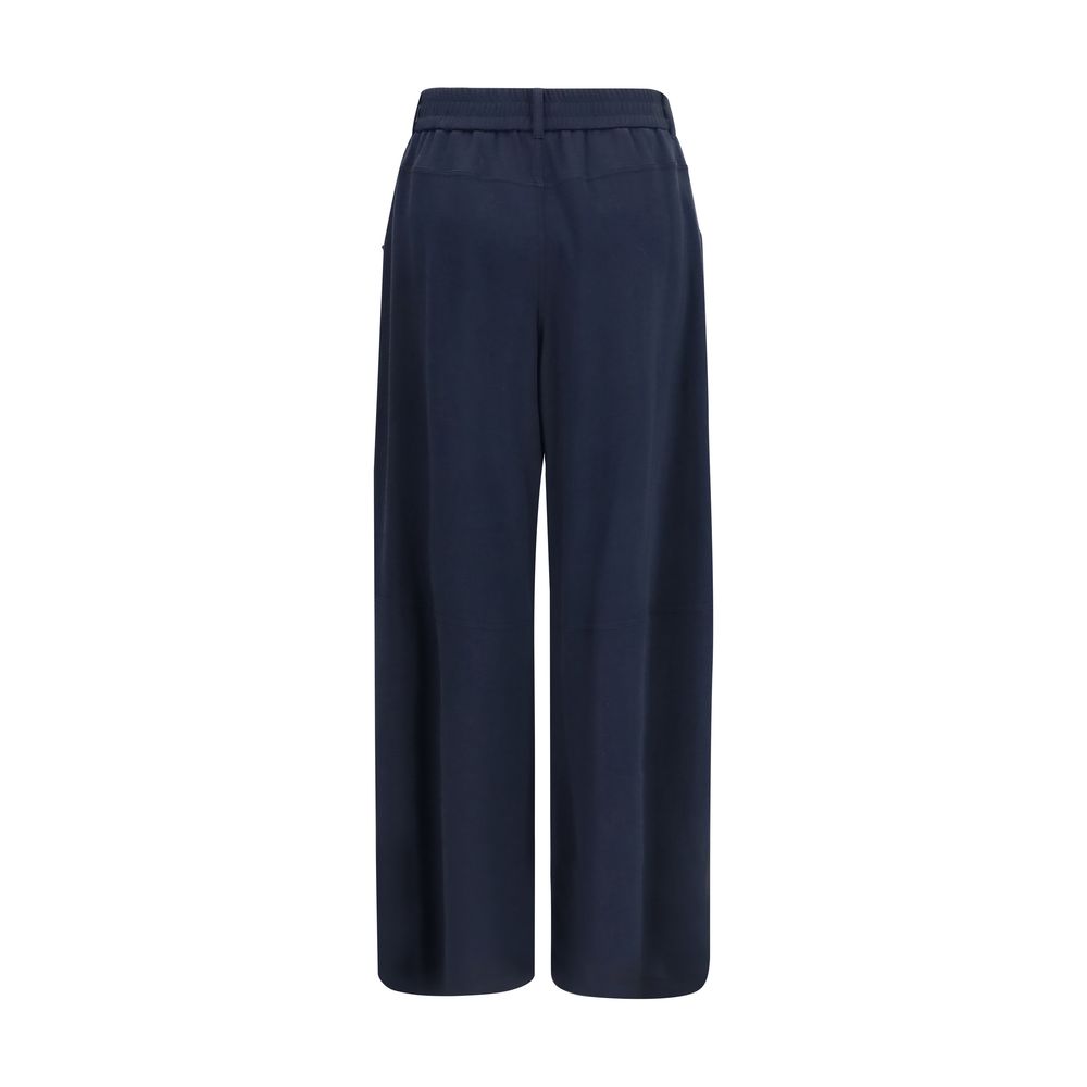 New Brunello Cucinelli Blue Cotton Casual Pants