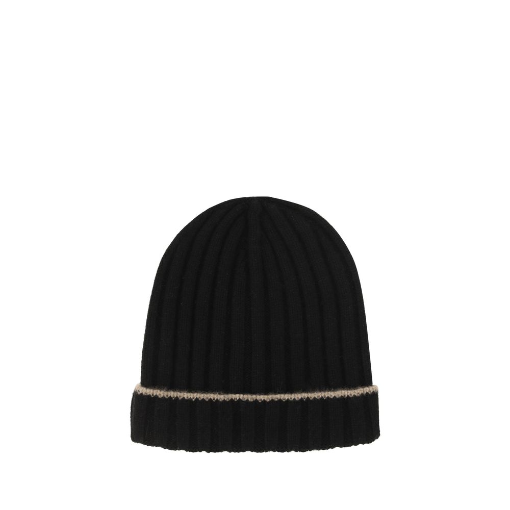 New Brunello Cucinelli Black Cashmere Beanie