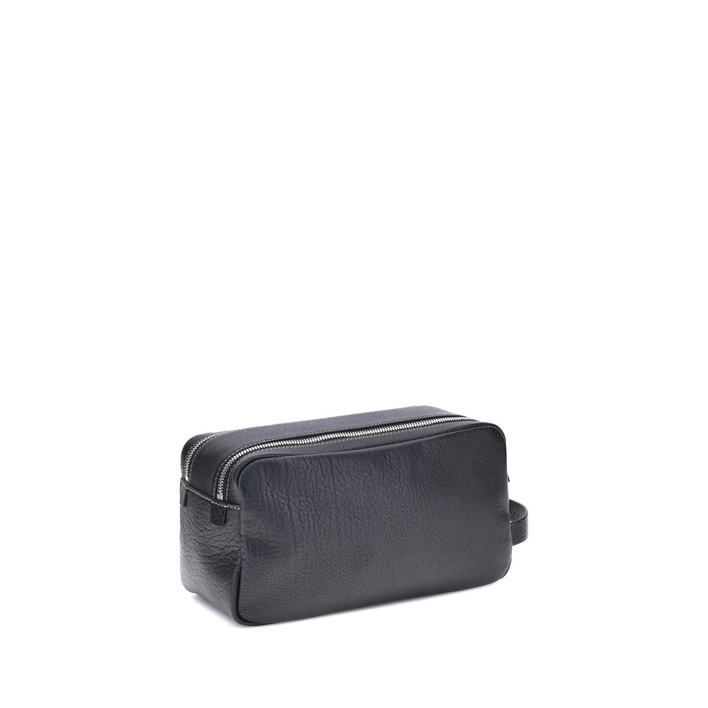Brunello Cucinelli Black Leather Airpod Holder