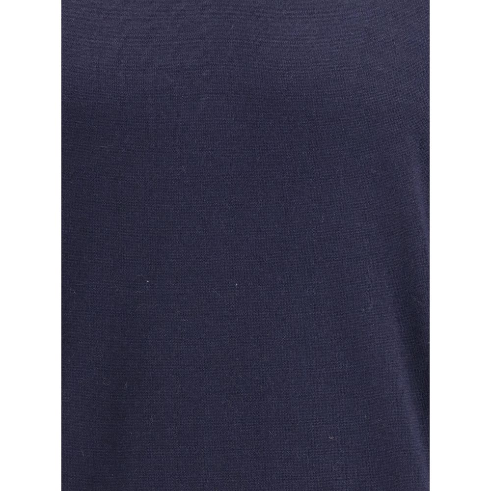 Brunello Cucinelli Blue Wool Oves Aries Turtleneck