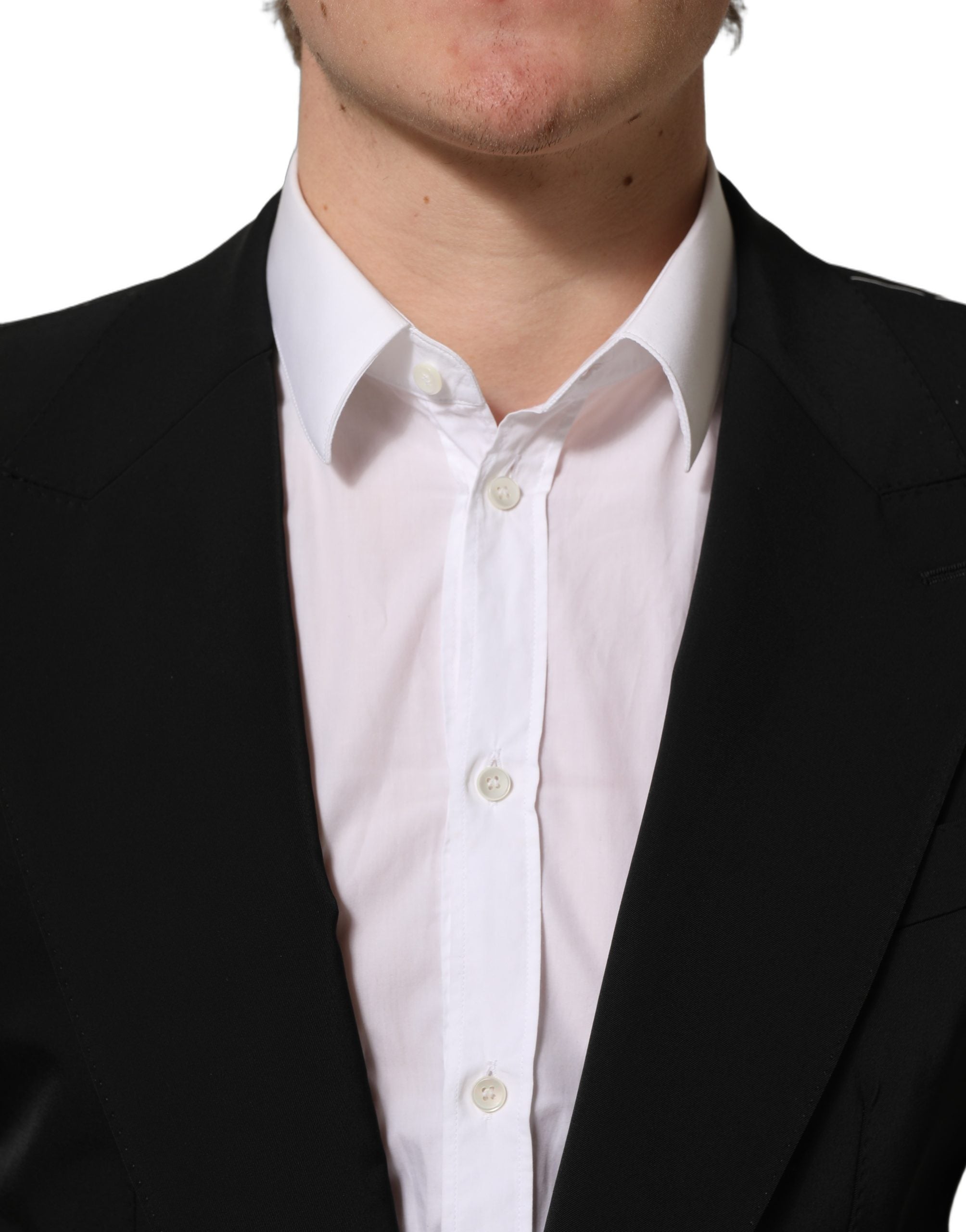 Dolce & Gabbana Black Single Breasted One Button Coat Blazer