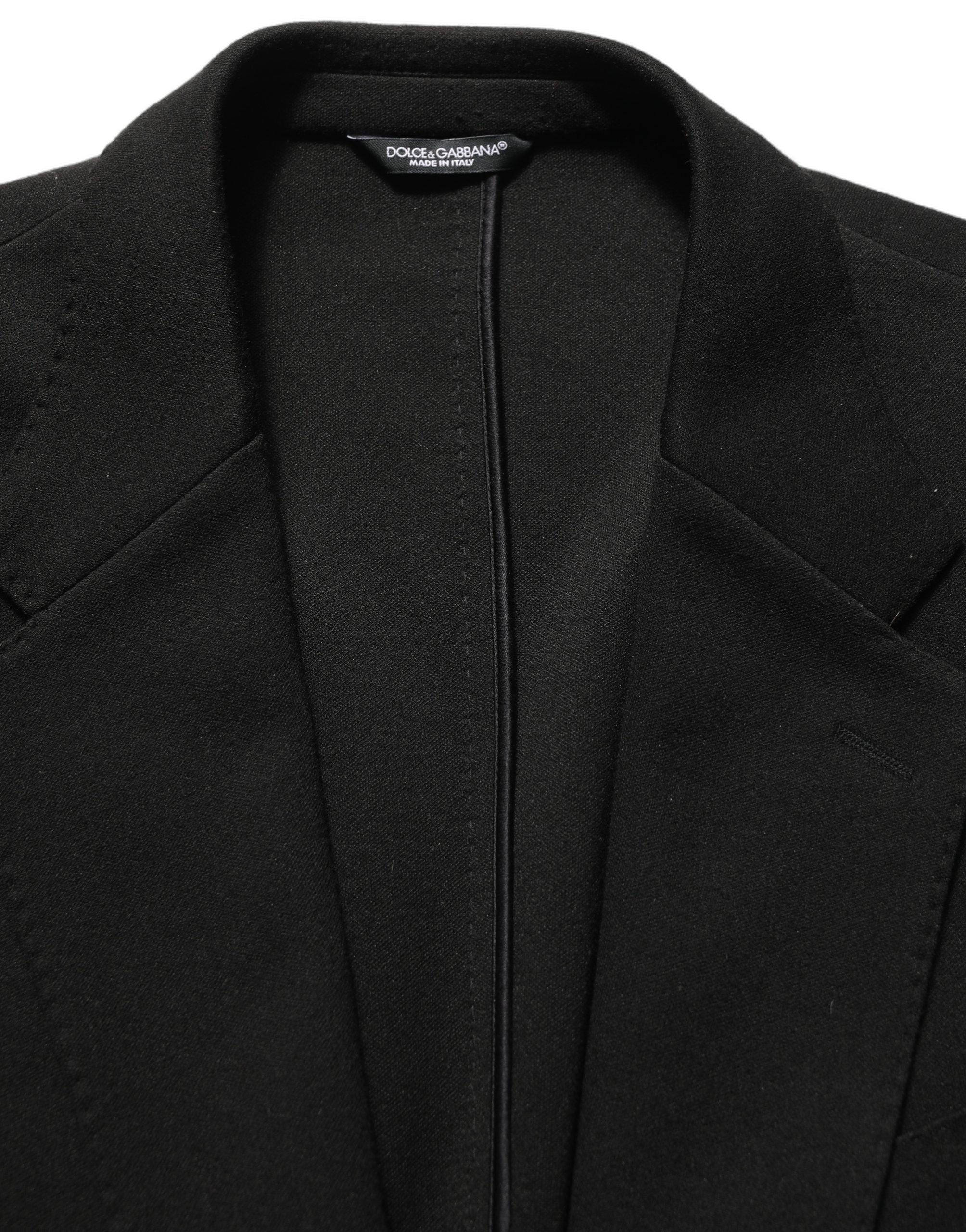 Dolce & Gabbana Black Logo Crest SingleBreasted Coat Blazer