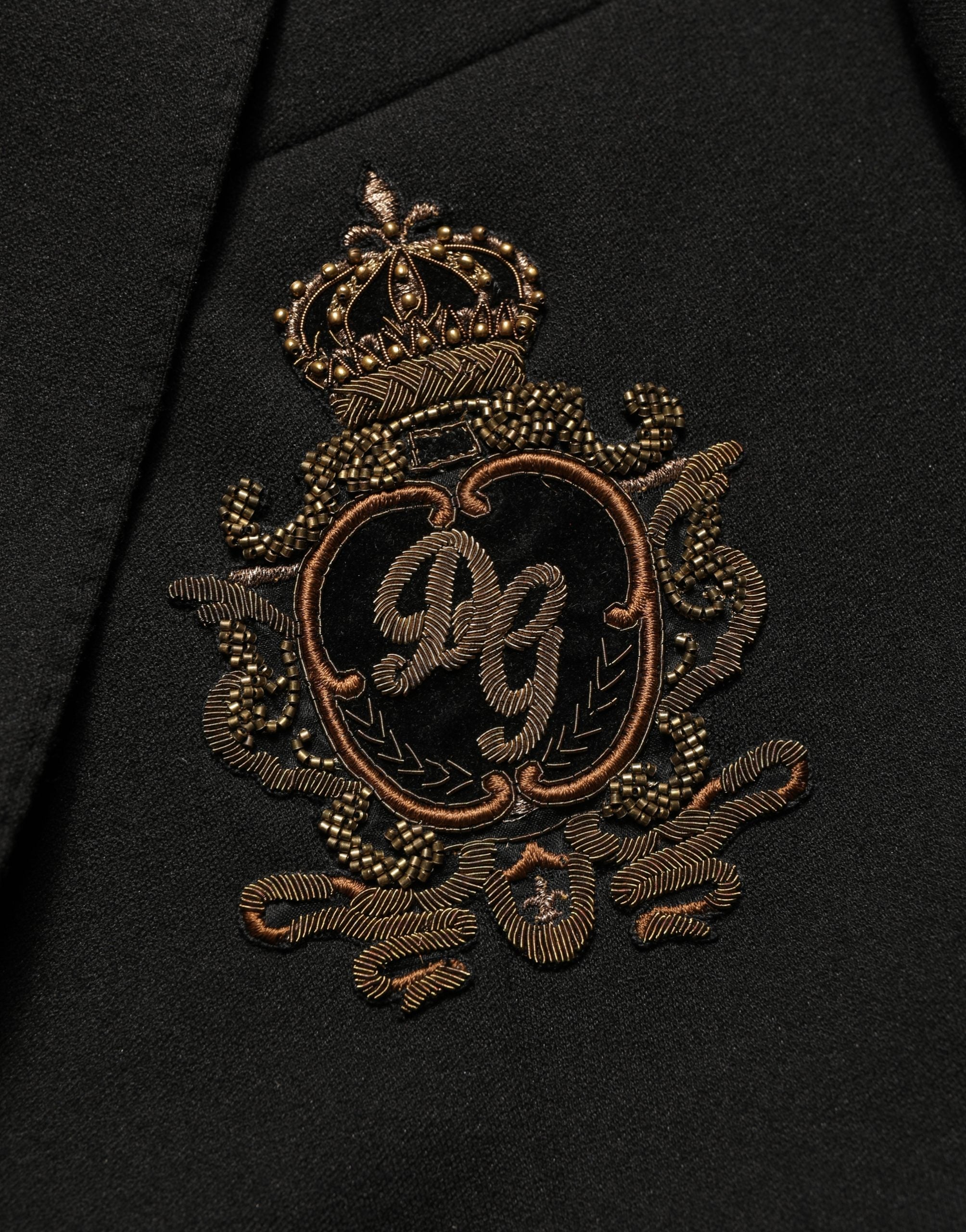 Dolce & Gabbana Black Logo Crest SingleBreasted Coat Blazer