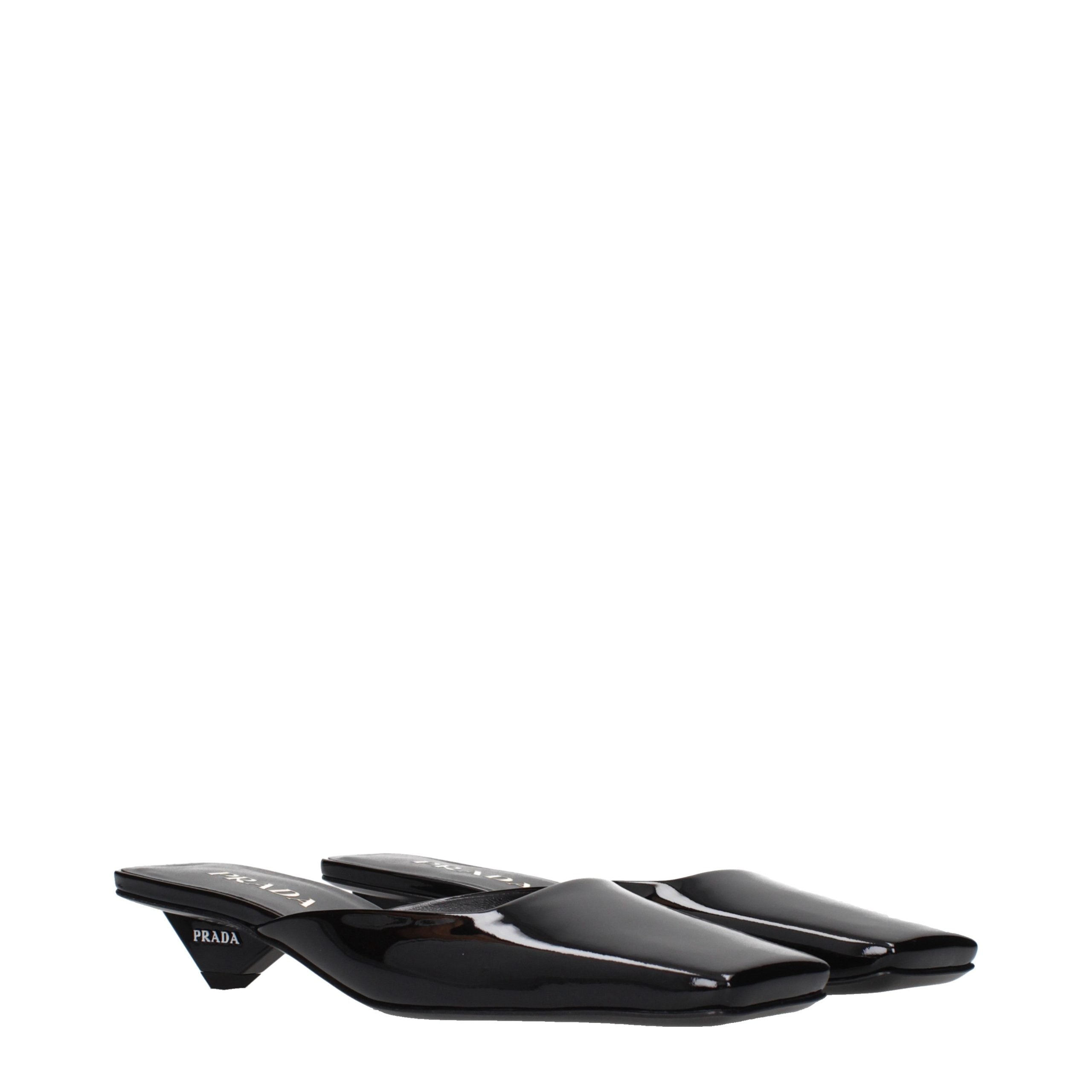 Prada Black Leather Flat Sandals