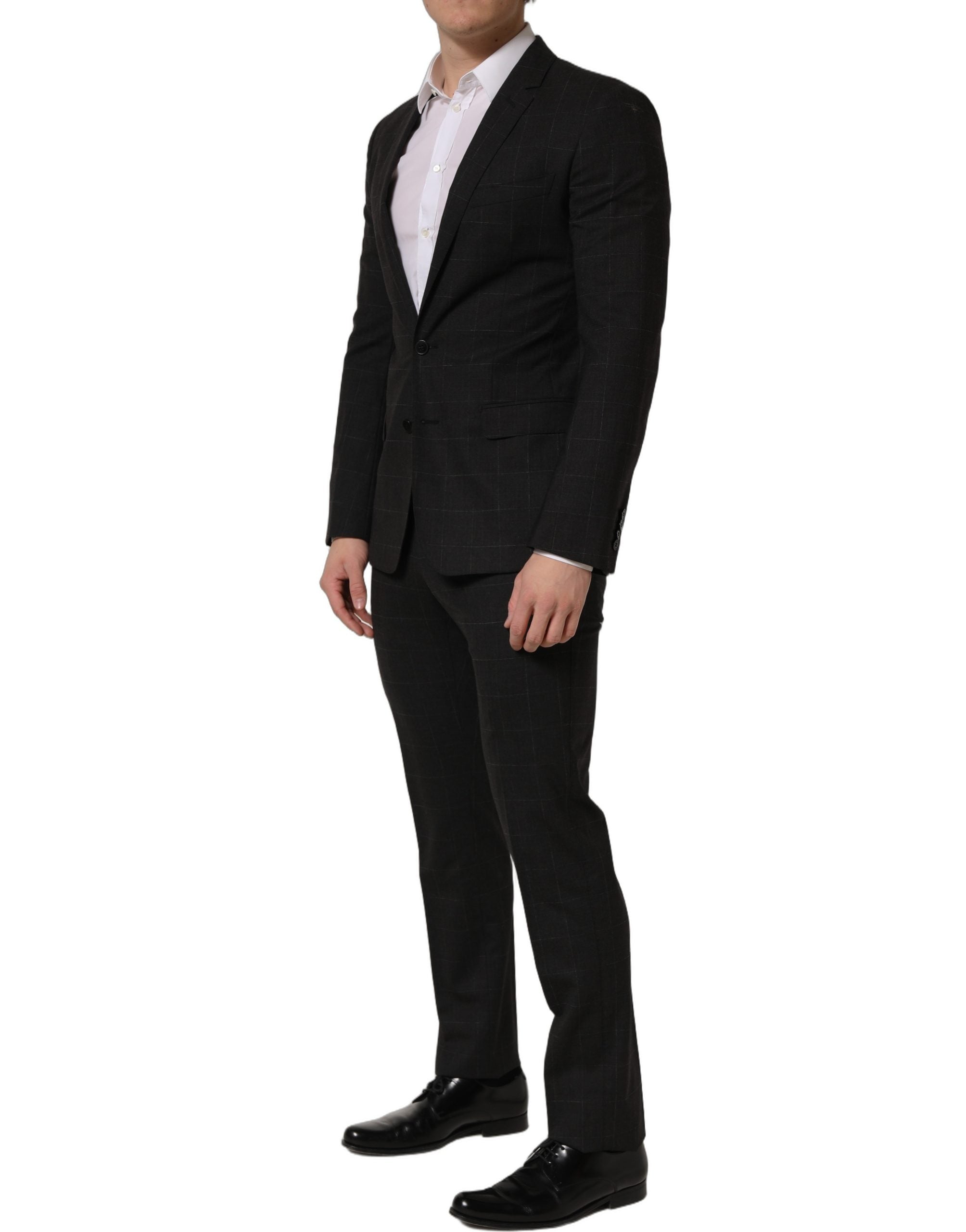 Dolce & Gabbana Dark Gray Wool Slim Fit Formal 2 Piece Men Suit