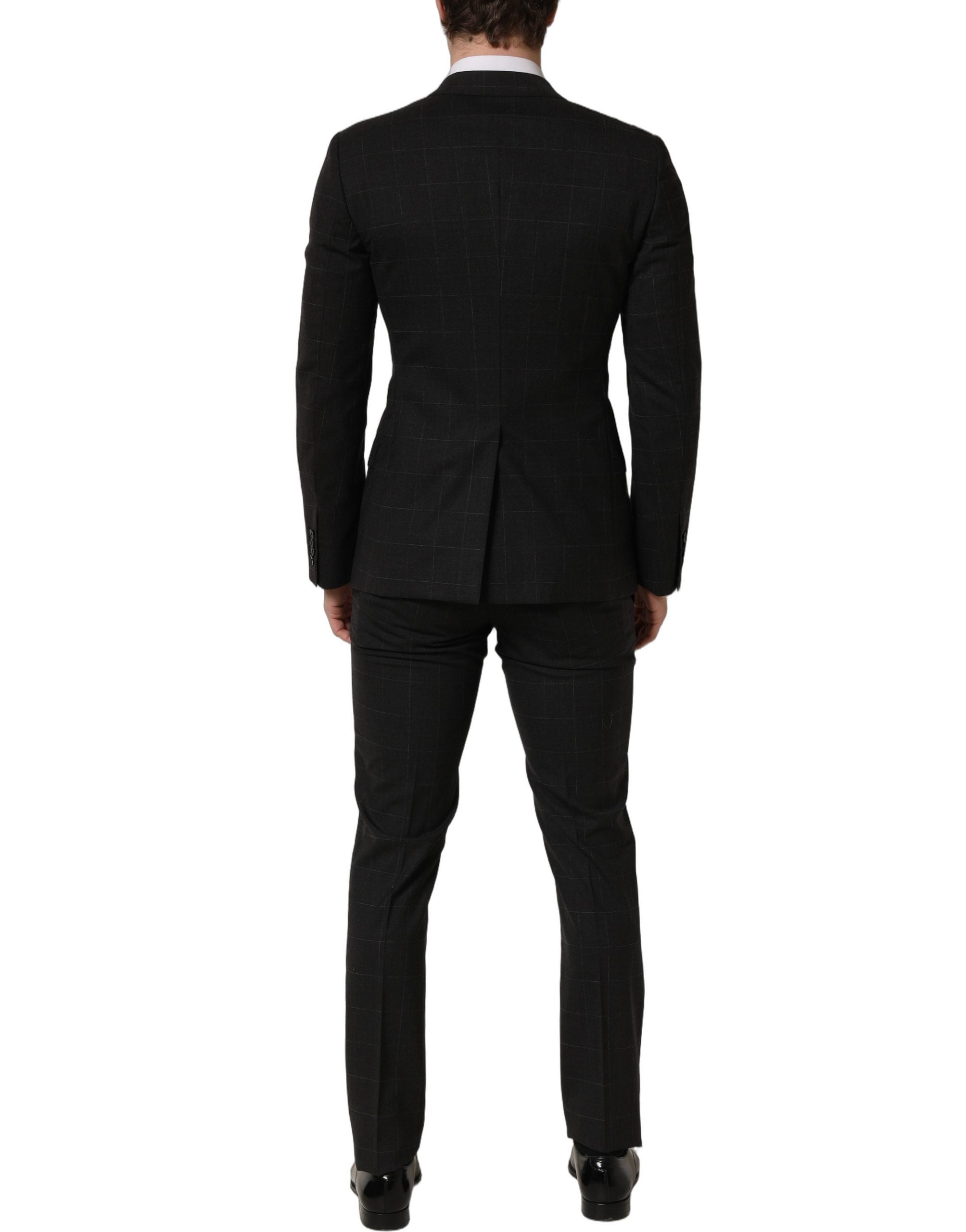 Dolce & Gabbana Dark Gray Wool Slim Fit Formal 2 Piece Men Suit