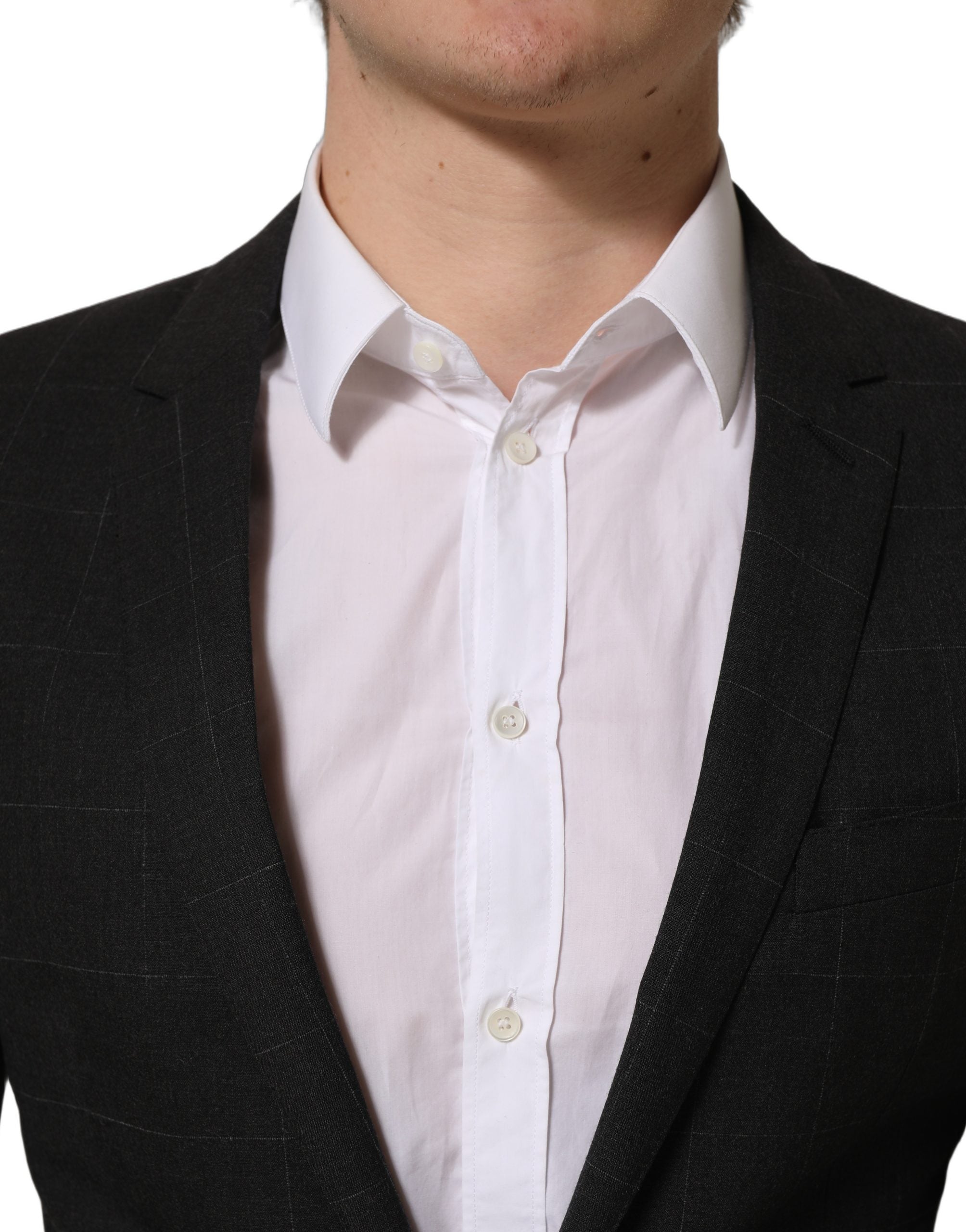 Dolce & Gabbana Dark Gray Wool Slim Fit Formal 2 Piece Men Suit
