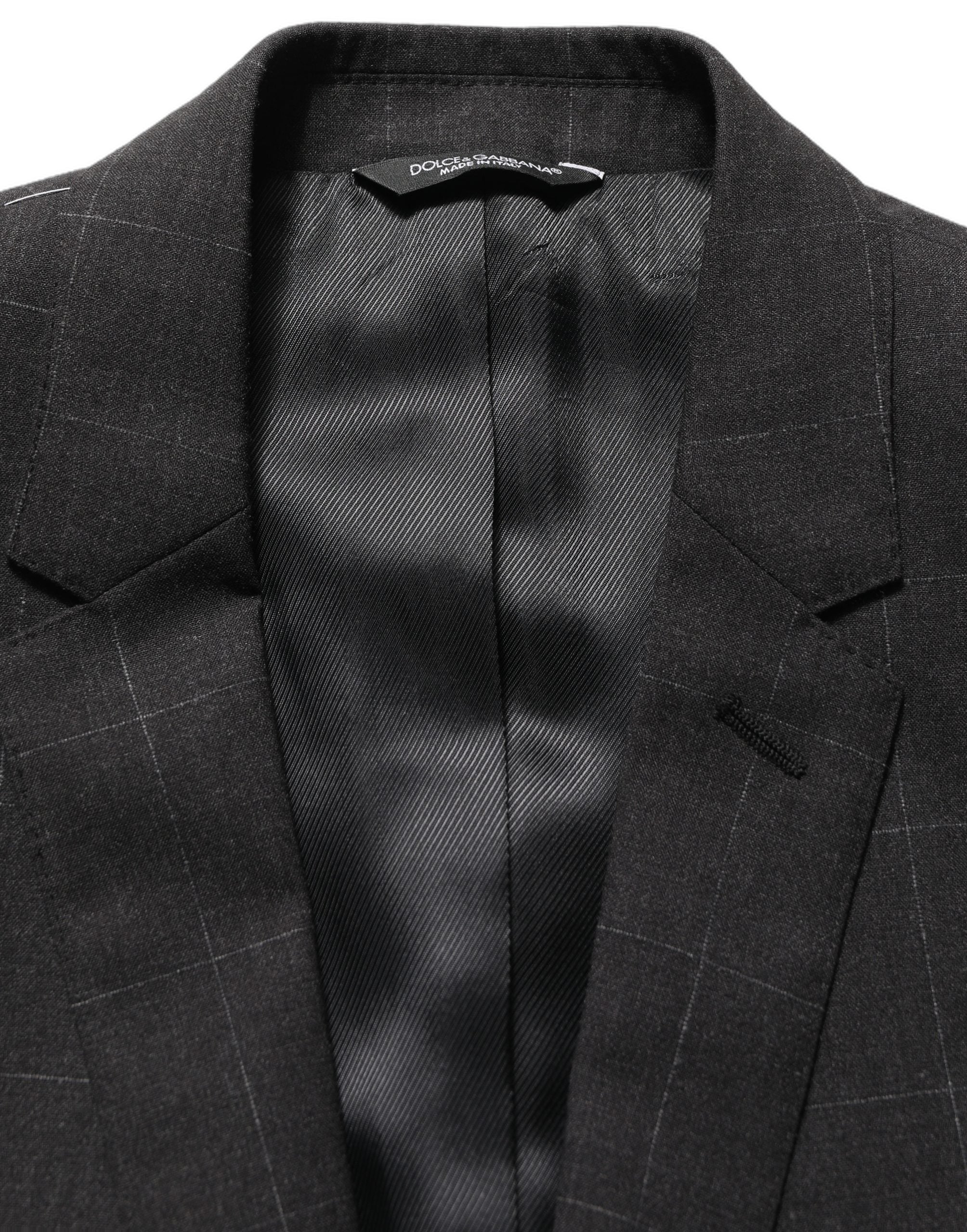 Dolce & Gabbana Dark Gray Wool Slim Fit Formal 2 Piece Men Suit