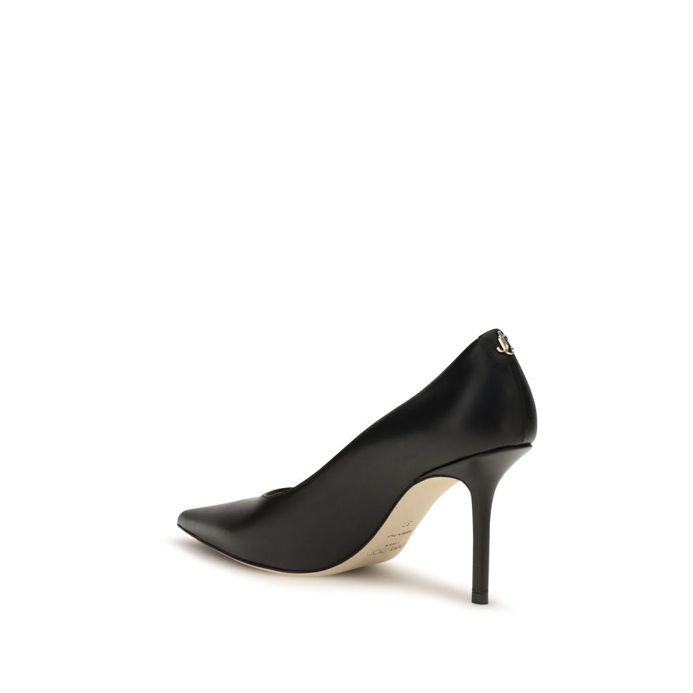 Jimmy Choo Black Leather High Heel Pumps