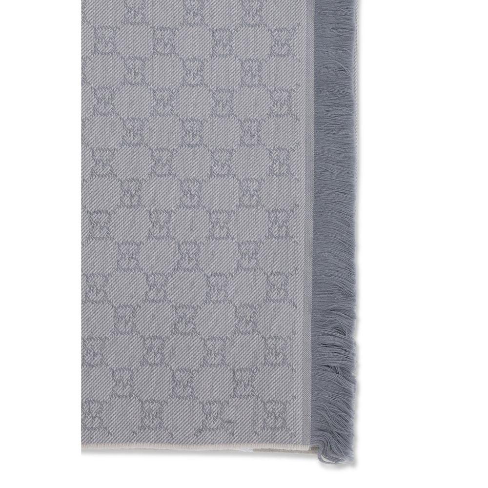 New Gucci Gray Wool Scarf