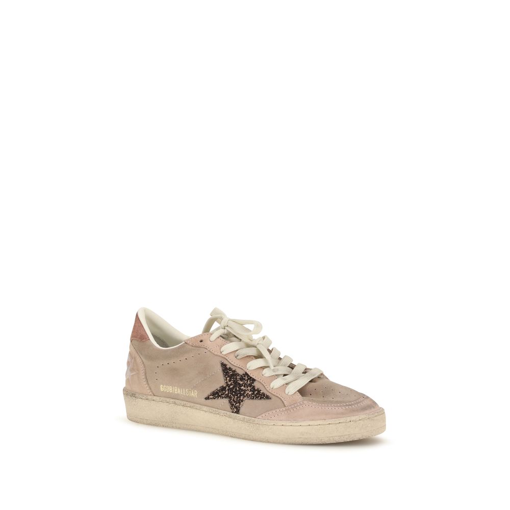 Golden Goose Beige Leather Low Top Sneakers