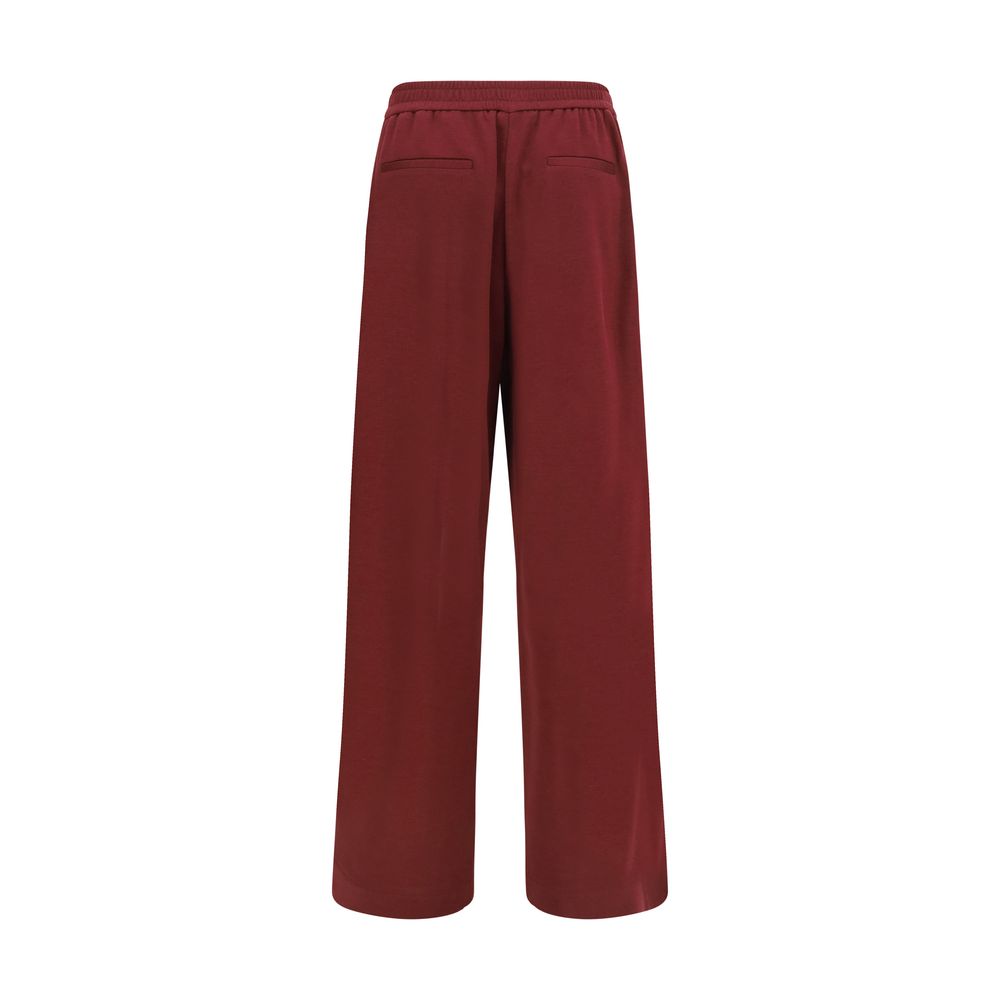 Brunello Cucinelli Burgundy Cotton Athletic Pants