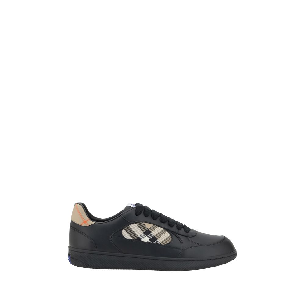 Burberry Black Leather Low Top Sneakers
