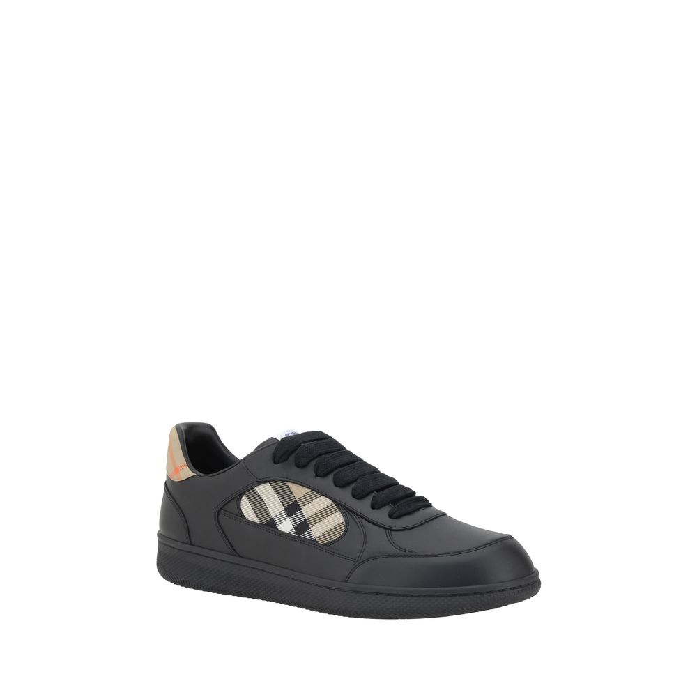 Burberry Black Leather Low Top Sneakers