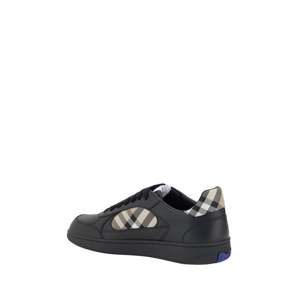 Burberry Black Leather Low Top Sneakers