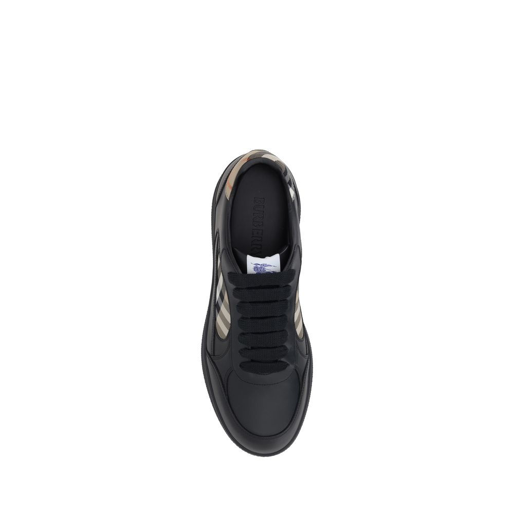 Burberry Black Leather Low Top Sneakers