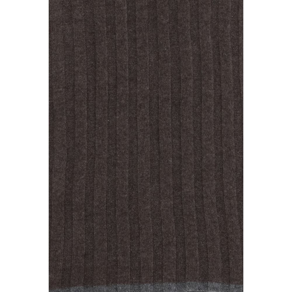 New Brunello Cucinelli Brown Cashmere Scarf