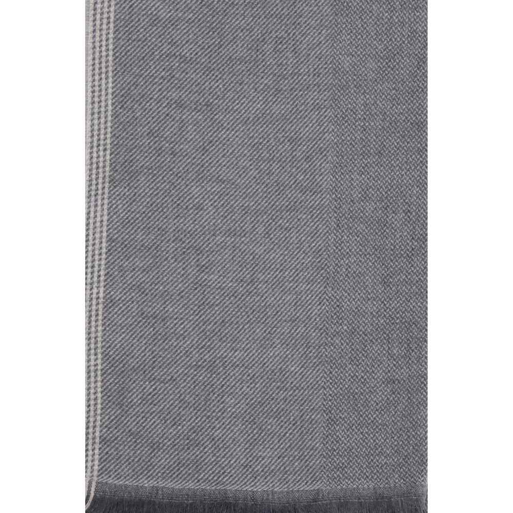 New Brunello Cucinelli Gray Cashmere Scarf