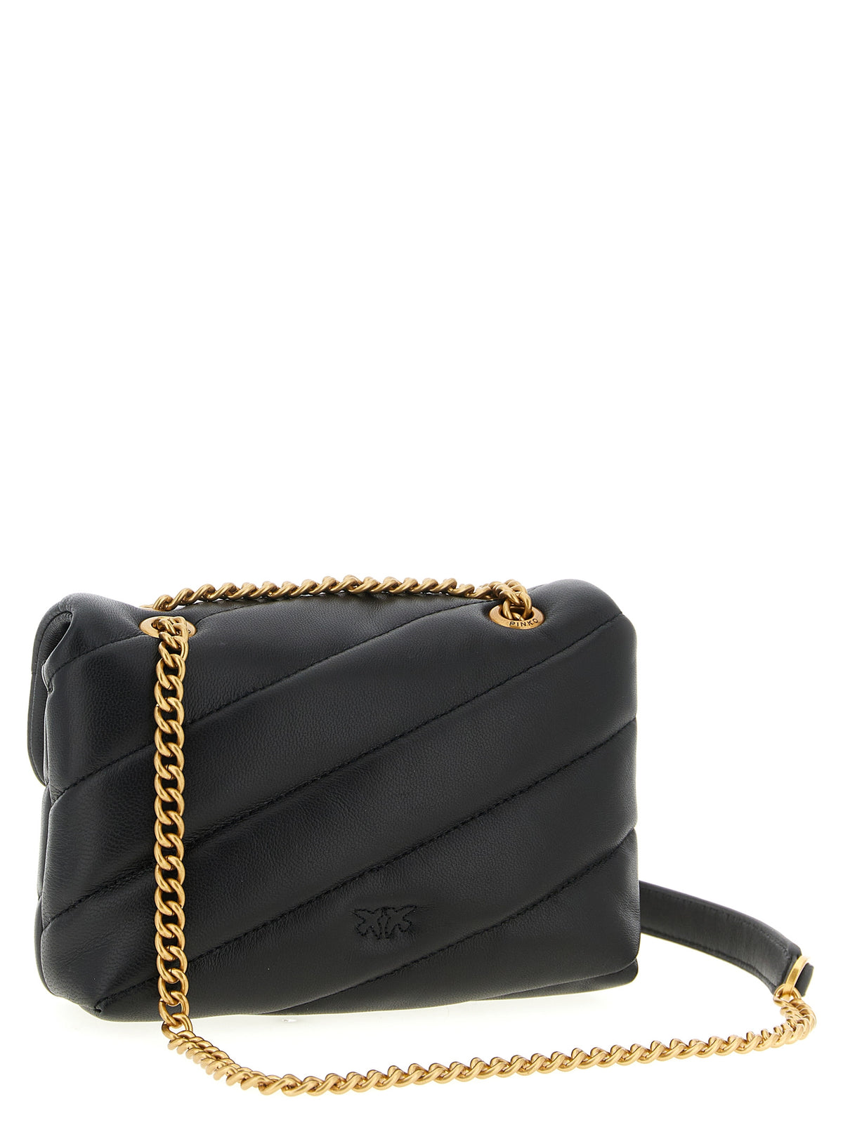 PINKO Black Leather Crossbody Bag