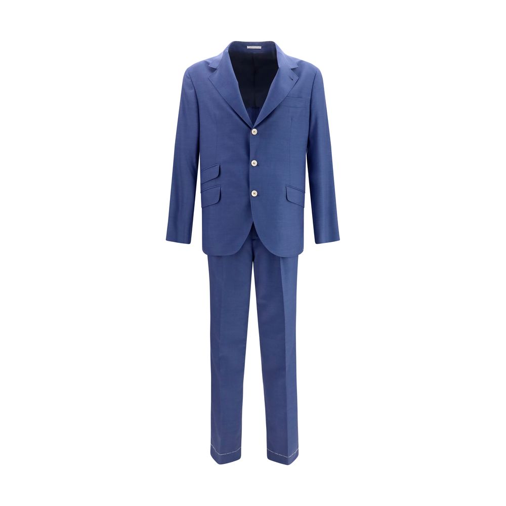 Brunello Cucinelli Blue Wool Two-Piece Suit