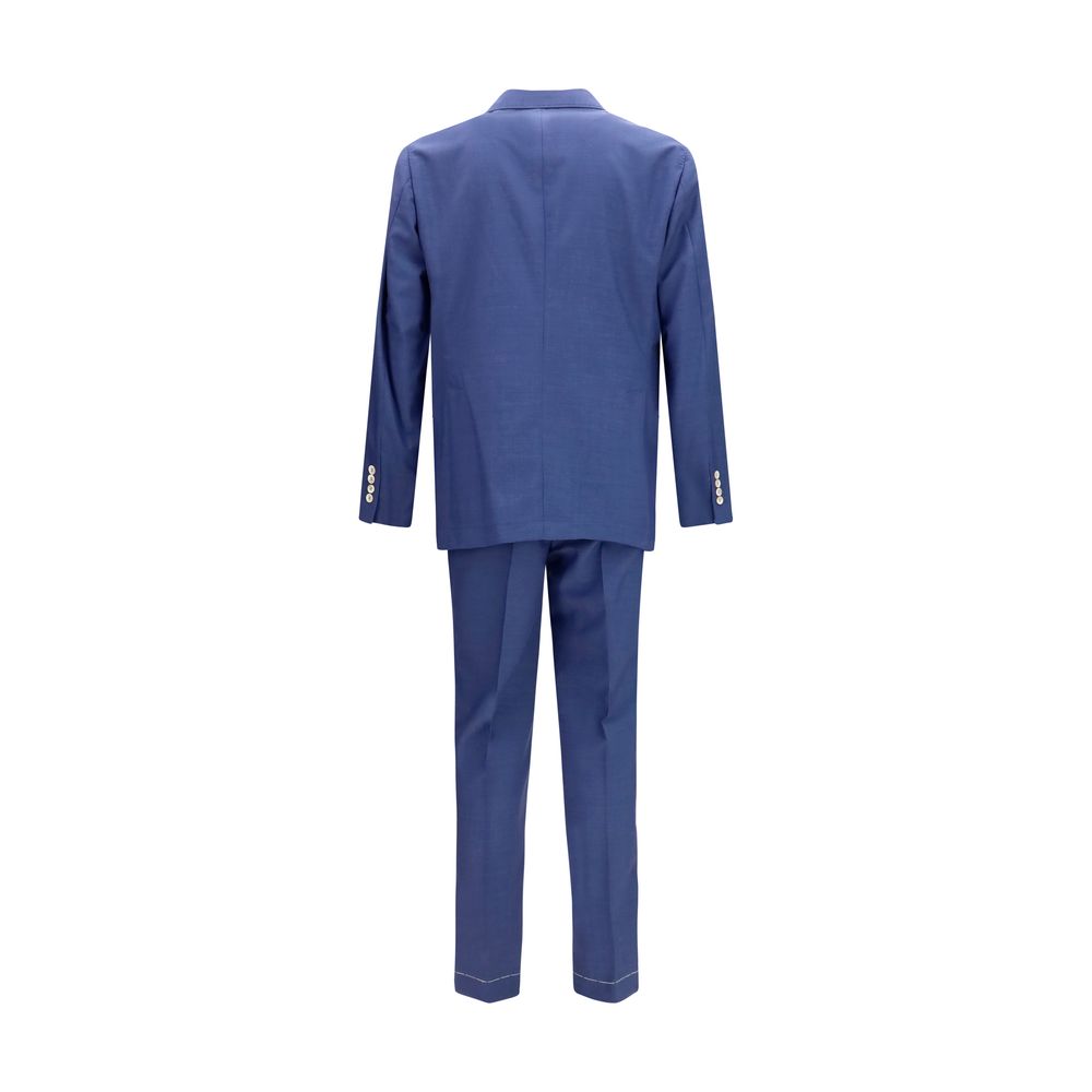 Brunello Cucinelli Blue Wool Two-Piece Suit