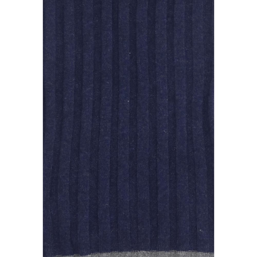 New Brunello Cucinelli Blue Cashmere Foulard