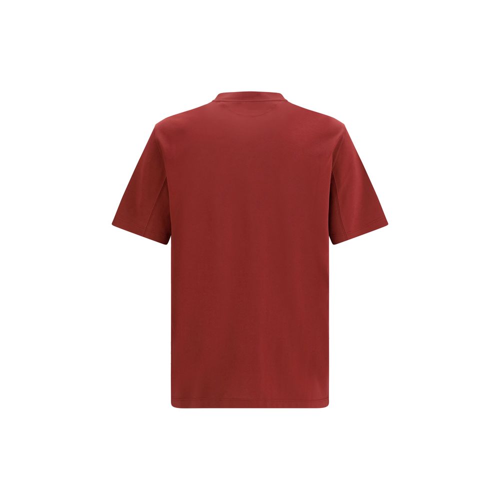Brunello Cucinelli Burgundy Cotton T-Shirt