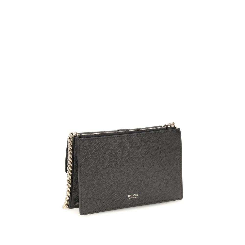 Tom Ford Black Leather Shoulder Bag