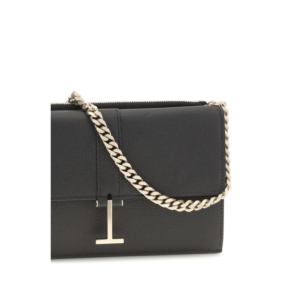 Tom Ford Black Leather Shoulder Bag